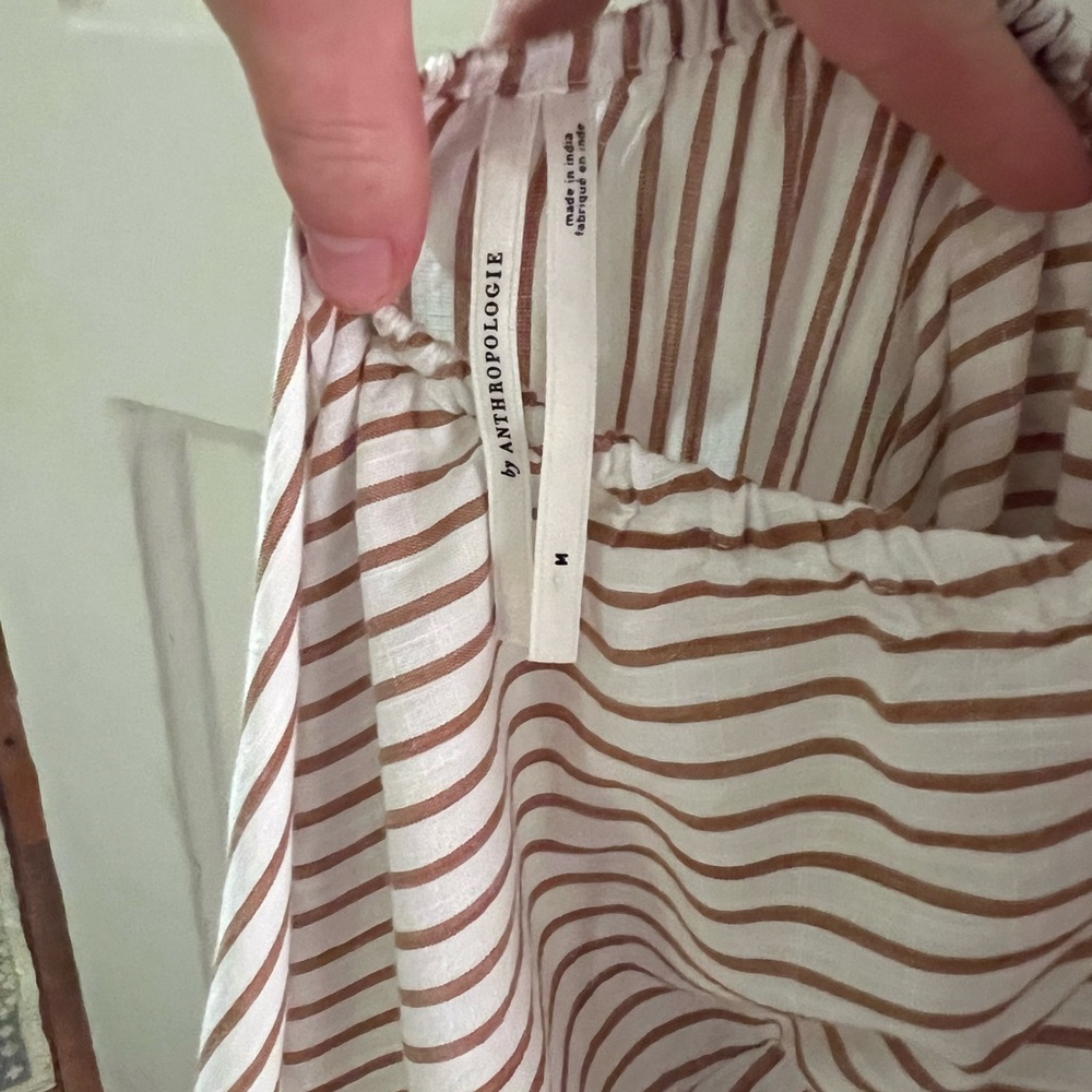 Anthropologie Bow Back Maxi Dress | Medium | Gold & Cream - Picture 9 of 9